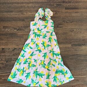 J. Crew Floral Dress with Yellow and Green Print